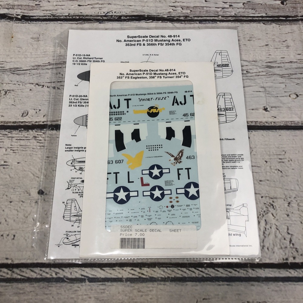 SuperScale | No. 48-914 | No. American P-51D Mustang Aces ETO 353, 356,354 Decal